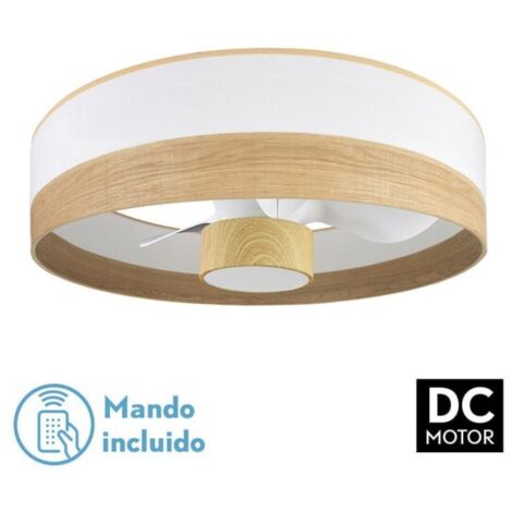 FABRILAMP Ventilateur Dc 24w Olga White/light-mad.beech 3 pales 6 Vel. 2390lm 3 Couleurs, Remote,memory,timer 70d (1/3)