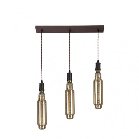 FABRILAMP Elio Lamp 3xe27 Brown/ambar Bulbs Included 24w 3000k 1920lm Regx64x8 Cm (1/2)