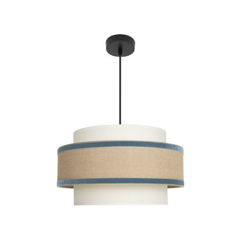 Suspension "Cornelian", Ø40cm, hauteur réglable, 1xE27 (ampoule non incluse), beige et bleu