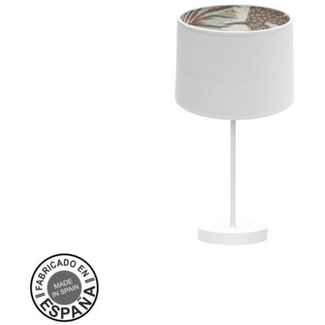 Petite lampe à poser tunez 1xe14 blanc/blanc à motifs (1/2)