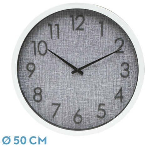 FABRILAMP Horloge de Mur HIGUERON White Grey 50x50x2 cm Mouvement continu (1/4)