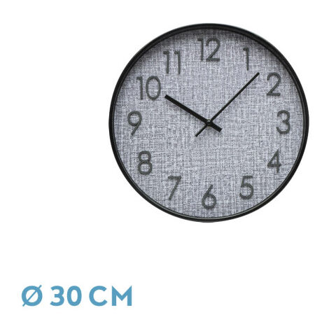 Horloge murale de HIGUERON noir gris 30x30x0.6 cm mouvement continu (1/4)