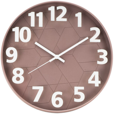 FABRILAMP - Horloge murale avec souris, diamètre de 30 x 5 cm, avec aiguilles brunes (pile AA non fournie). (1/2)
