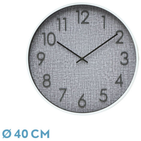 FABRILAMP Horloge of Mur HIGUERON White Grey 40x40x0.8 cm Mouvement continu (1/4)