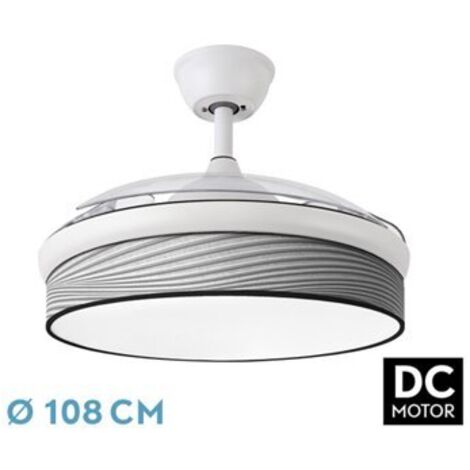 Ventilateur dc fashion 72w white/surco grey 108d 3aspas 7200lm 3000k,4000k,6000k remote+memory+timer (1/2)