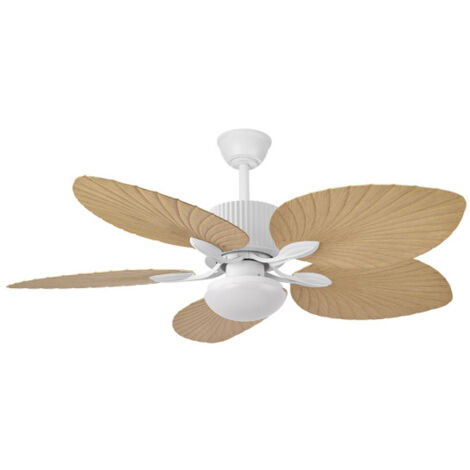 Fabrilamp – Ventilateur de plafond DC 26W – 5 pales en hêtre – 6 vitesses – 2950 lm – Température couleur 3000/4000/6000K – Télécommande avec minuterie - 3000-4000-6000k
