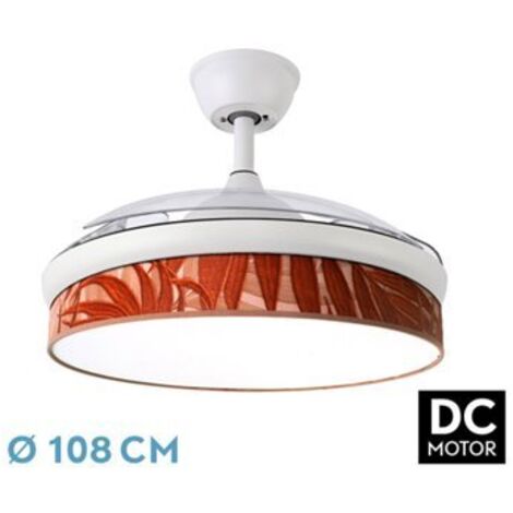 Ventilateur dc fashion 72w white/leaf boiler 108d 3asps 7200lm 3000k,4000k,6000k remote+memory+timer (1/2)