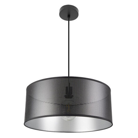 FABRILAMP Pendentif Anastasia 1xe27 noir/noir-argent Regx50x50 Cm (1/2)