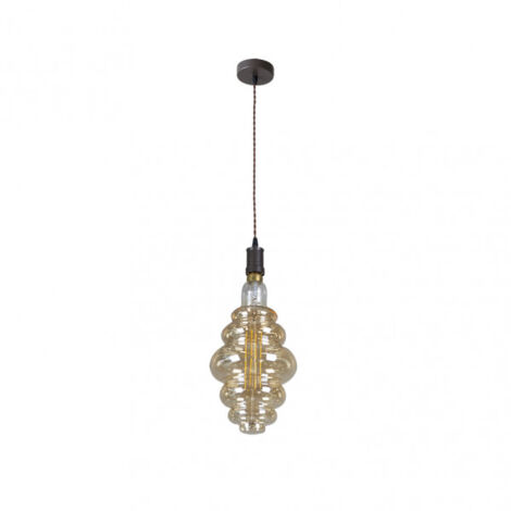 Pendentif loreto 1xe27 brun/ambre ampoule incluse 8w 3000k 620lm regx20x20 cm (1/2)