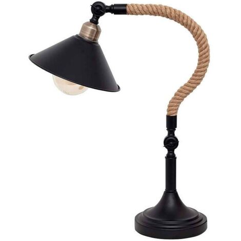 Lampe de table noire CABO avec abat-jour en métal FABRILAMP (1/3)