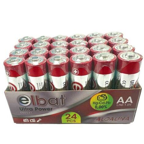 Elbat pack 24 pcs piles alcalines lr6/aa - colour various (1/3)