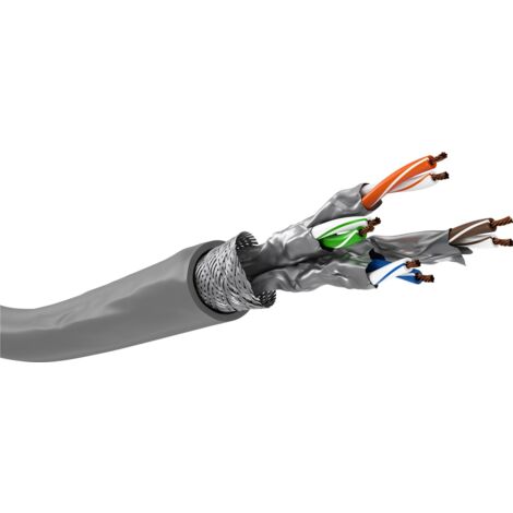 96093 Câble réseau RJ45 Catégorie 6A SSTP Multibrin 50m – Cuivre AWG 26/7 – Vitesse jusqu'à 10 Gbit/s – Gaine LSZH – Goobay