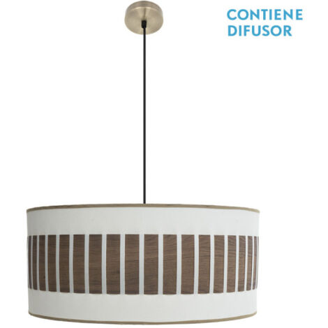 Pendentif ivanna 3xe27 cuir/blanc-bois foncé regx60x60 cm (1/2)