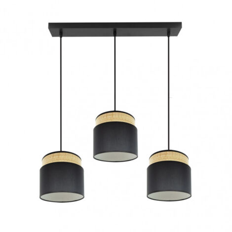FABRILAMP AKUNADECOR Lampe linéaire Modèle Kandy 3 Luminaires Naturel/Noir (1/4)
