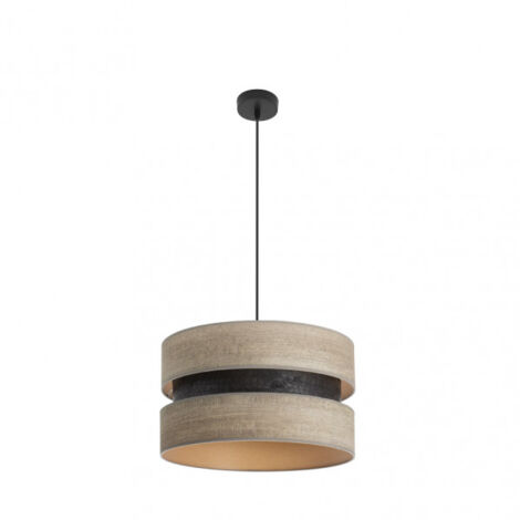 Lampe suspendue Colet 1xe27 noir/bois gris regx40x40 cm