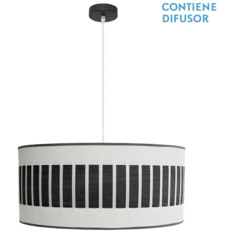 Suspension Ivanna 3xe27 Noir/blanc-Bois noir Regx60x60 Cm (1/2)