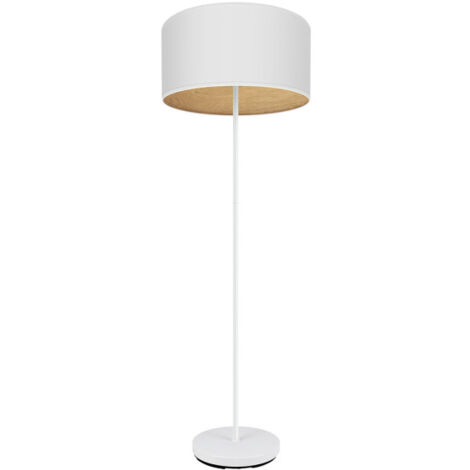FABRILAMP Tania 1xe27 Parquet de salon Blanc/Blanc/Bois clair 162x40x40 Cm (1/2)