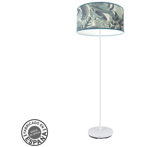 ABRILA AKUNADECOR Lampadaire Modèle Bleu Argel Avec Abat-jour décoratif en forme de feuilles