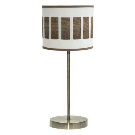 table ivanna ivanna 1xe14 cuir/blanc-bois foncé 43x17x17 cm (1/2)