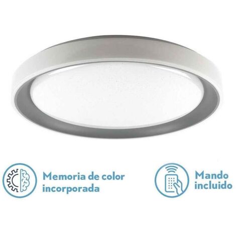 FABRILAMP Luanda plafonnier 72w 3000-4000-6000k Gris Rouge.7x49,5d 7200lm Reg.intens. C.remote C/memory (1/5)