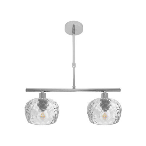 FABRILAMP Estela Lampe 2xe14 Chrome Regx41x13 Cm avec abat-jour en cristal taillé transparent (1/2)