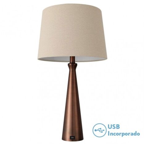FAB 130771002  Bureau Pearl 1xe27 Marron 61x33x33 Cm Port Usb (1/5)