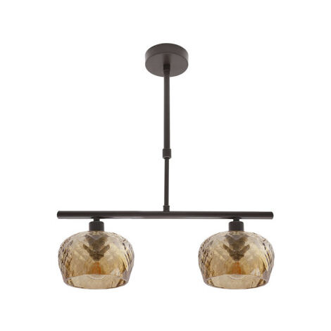 Lampe Stela 2xe14 marron regx41x13 cm avec abat-jour en cristal ambar (1/2)