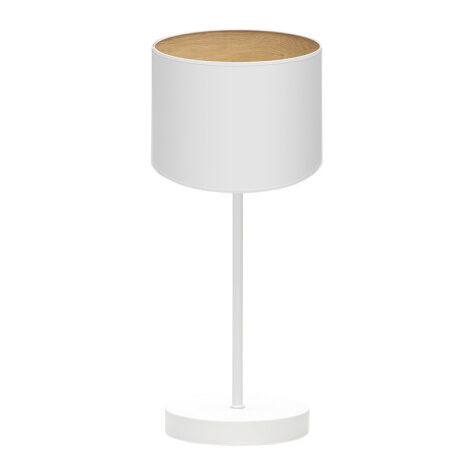 Lampe à poser tania 1xe14 blanc/blanc/bois clair 42x17x17 cm (1/2)