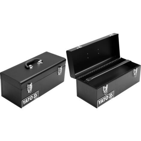 Yato – Boîte à outils en métal noir avec compartiments pour petites pièces – Conception compacte et résistante aux chocs – Pour usage professionnel