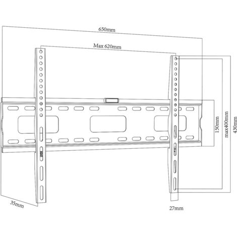 Maclean MC-419 Support TV , Support mural de pour écrans de 32-100", VESA de 100x200 to 600x400, Charge max. 80kg (1/5)