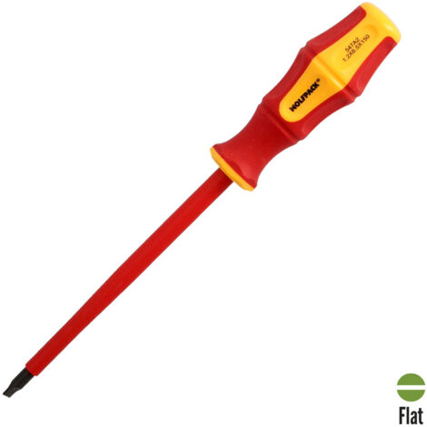 Destornillador Plano Aislado Certificado VDE 1.000 V. Medida 1,2 x Ø 6,5 x 150 mm. (1/5)