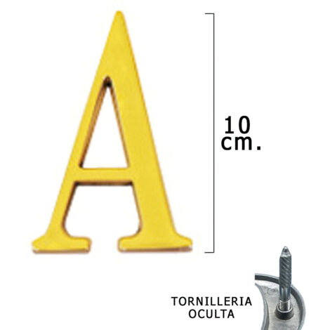 Lettre A Wolfpack laiton 10 cm + vis blister 1 unité