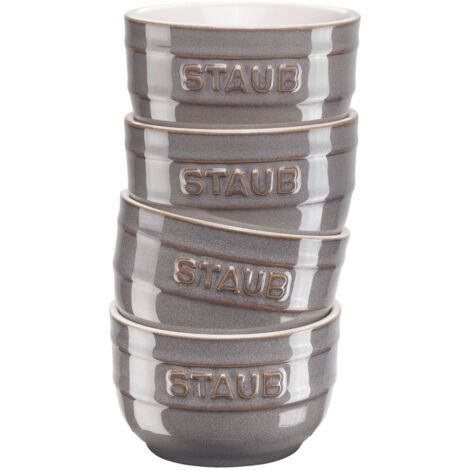 Staub Lot De 4 Petits Bols En Céramique Ivoire 9 Cm - Ramkan 40508-157, Parfaits Pour Micro-ondes, Cuisine Et Pâtisserie