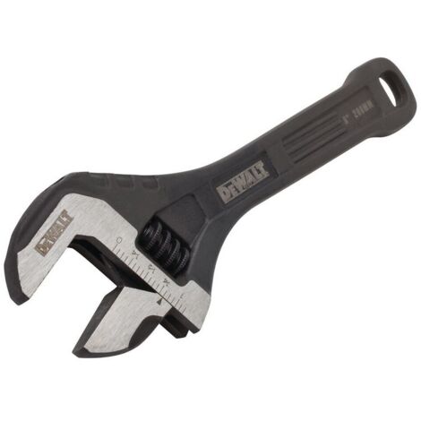 Dewalt – Clé à molette suédoise 200 mm – Largeur d'ouverture extra large – Mâchoires de précision pour réglage précis – DWHT802670