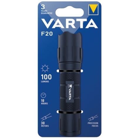 Varta Lampe De Poche F20 LED  Boîtier En Aluminium, Mise Au Point Precise Petite Fonctionne Avec Des Piles Couleur Bleue 87714583
