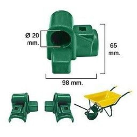 Wolfpack – Roulement de brouette en plastique jaune 1 trou – Lot de 2 pièces – Compatible avec brouettes et chariots métalliques – Ø 20 mm