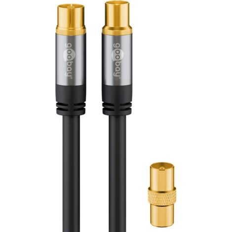 GOOBAY GOOBAY GOOBAY GOOBAY antenne GOOBAY antenne TV GOOBAY noir (135 dB, 4 blindés, connecteur coaxial femelle (3.0 m) (1/5)