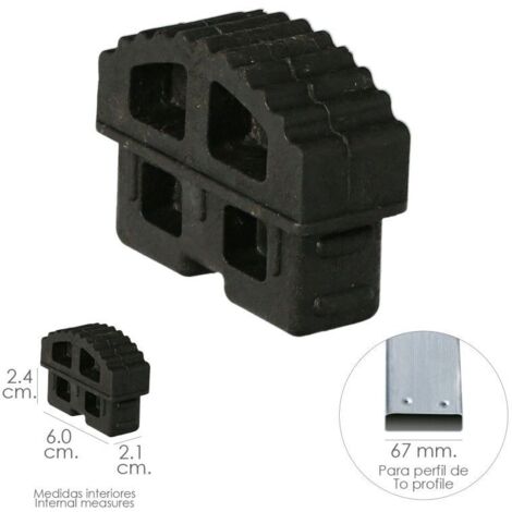 Embout télescopique pour escaliers en aluminium – Sections intérieures 67 mm – Installation sécurisée – Compatible avec modèles 3/4/5/6 marches – Oryx