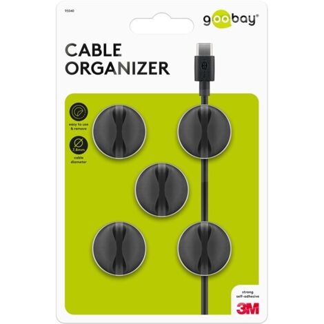 Goobay 95040 cable organiser Universal cable holder Black 5 piece(s) (1/5)