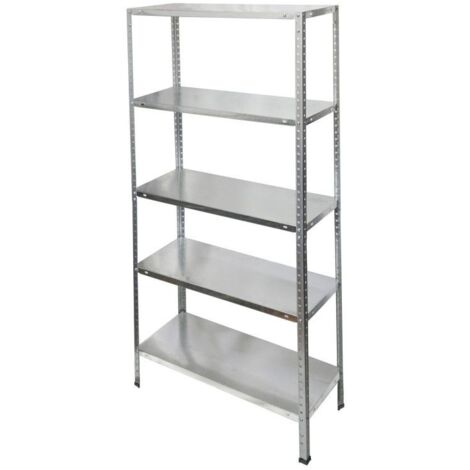 Rayonnage en acier galvanisé 5 étagères 150x75x30 cm – Tablettes réglables tous les 25 mm – Charge maximale 150 kg – Oryx