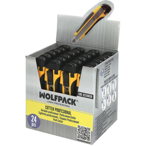 WOLFPACK LINEA PROFESIONAL Cutter With Blade De 18 mm. Avec 2 lames (Présentoir 24 Pcs.) (1/5)