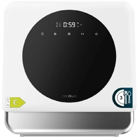 Cecotec Bolero Aguazero 1100 Lave-vaisselle de table compact. 3 couverts, faible consommation d'énergie, 6 programmes, panneau de commande tactile, fonctions telles que le stockage prolongé et le dépa (1/5)