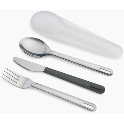 Akinod: Set de 3 couverts de voyage/pique-nique aimantés aluminium rouge