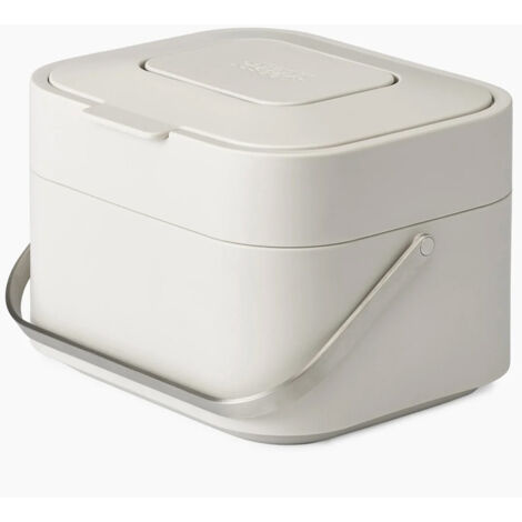 Seau de compostage Joseph Joseph Stack 4L - design ventilé avec filtre à odeurs remplaçable, couvercle à charnière, poignée de en acier inoxydable et corps de en polypropylène nettoyage facile de (1/3)