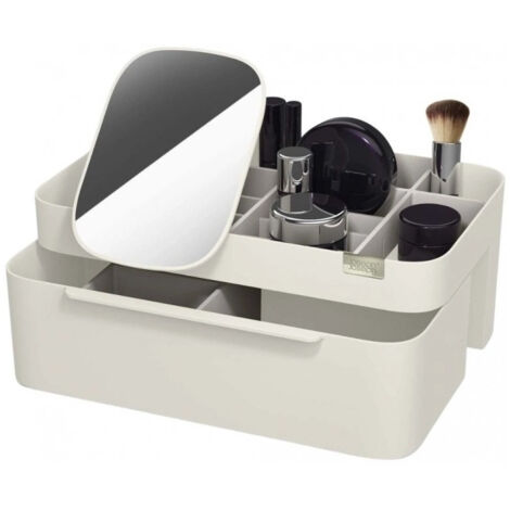 Viva Joseph Joseph, grand organisateur de cosmétiques avec miroir extractible 2-en-1, compartiments profonds et peu profonds, dimensions 30 x 19,5 x 12 cm, couleur Shell (1/5)