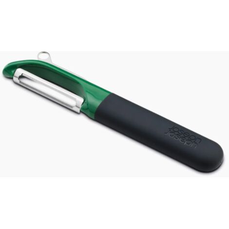 Éplucheur droit vert foncé Joseph Joseph Éplucheur multi-pelles deen acier inoxydable avec design ergonomique, idéal pour les fruits et légumes, facile deà utiliser, couleur vert foncé