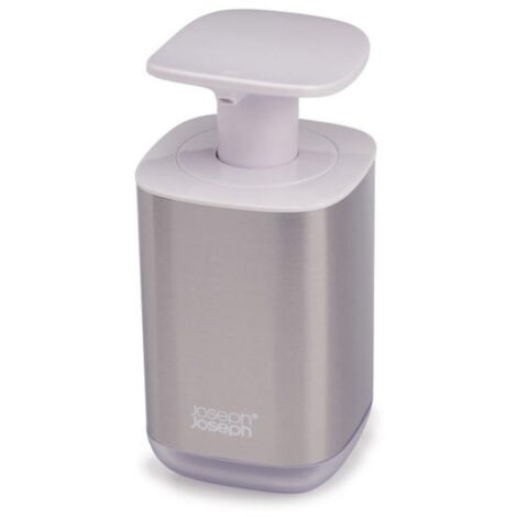 Presto Steel Distributeur de savon de toilette JosephJoseph Joseph Presto Steel - Design moderne en blanc, facile deà utiliser et à entretenir, idéal pour la salle de bains et la cuisine. (1/4)