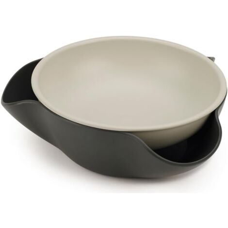 Bol de service gris Joseph Joseph Double-Dish bol divisé pratique en gris, idéal pour servir et organiser les aliments dede manière élégante et fonctionnelle à votre table. (1/2)