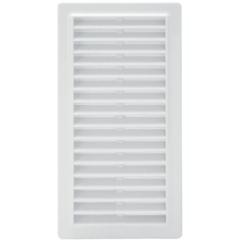 Wolfpack – Grille d'aération encastrée en plastique 25x12 cm – Réduit l'entrée des insectes – Pour salle de bain et cuisine – Résistante à l'humidité