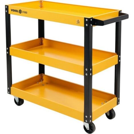 Chariot à outils VOREL 81860, utilisation professionnelle en atelier, construction robuste, dimensions 775x760x355 mm et capacité pour 1 pièce par paquet. (1/5)